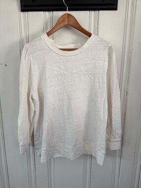LOFT thick cotton  Crewneck Top - cream